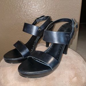 BCB girls black sandal heels 8.5